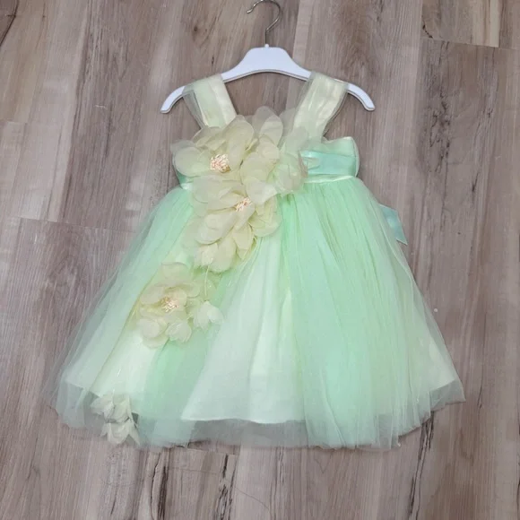 Tullen Baby Mint Green Floral Tulle Dress Size 1 year Tullen Baby Mint Green Floral Tulle Dress Size 1 year